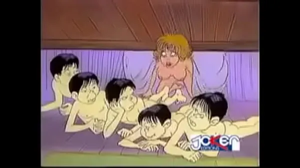 Big 4 Men battery a girl in cartoon warm Tube