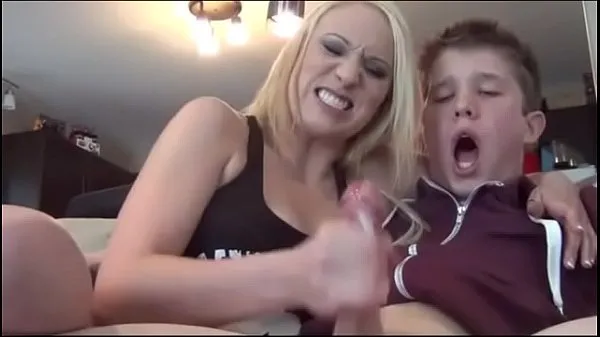 Big Lucky being jacked off by hot blondes warm Tube