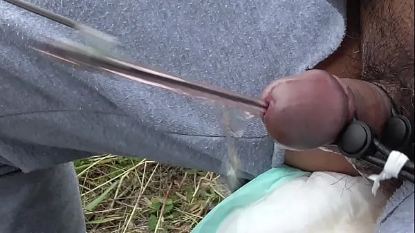 Grote urethral Fucking Machine squirting warme buis