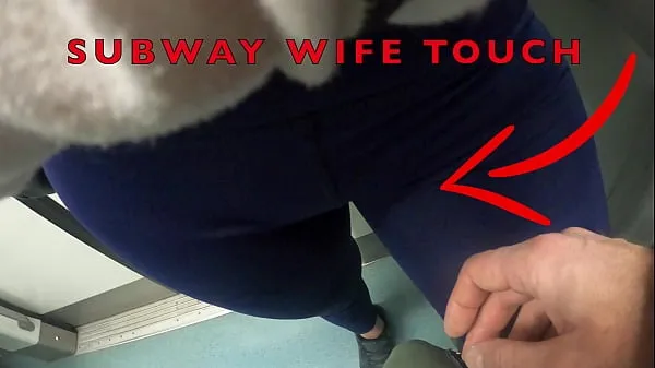 Big My Wife Let Older Unknown Man to Touch her Pussy Lips Over her Spandex Leggings in Subway warm Tube