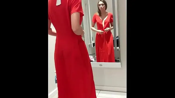 Duża My boyfriend filmed me on the phone in the fitting room when I tried on clothes ciepła tuba